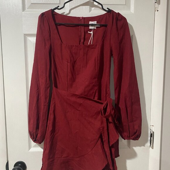 Princess Polly The Villa Mini Burgundy Dress - Picture 7 of 8